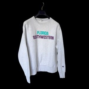 90's Champion Reverse Weave Florida Southwestern Sweatshirt Gray Large